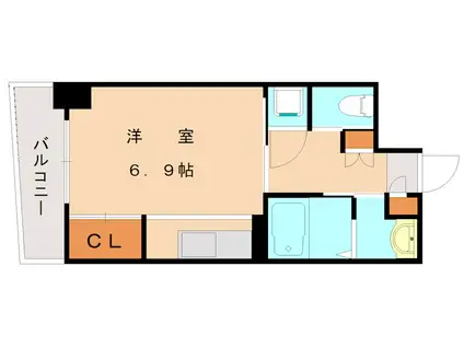 MGA城内(ワンルーム/8階)の間取り写真