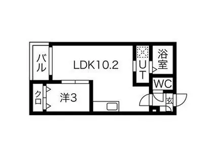 WARREN FUJINAMI I(1LDK/1階)の間取り写真