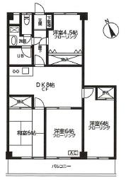 グリーンヒル中馬込(4DK/3階)の間取り写真