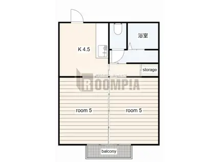 エーデルハイムI(2K/2階)の間取り写真