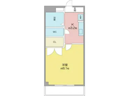 五番街CLASSIC(1K/4階)の間取り写真