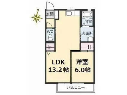 アスリートVII(1LDK/2階)の間取り写真