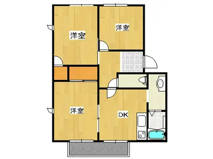 グランドール山王C(3DK/2階)の間取り写真