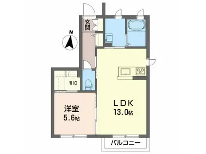 愛谷町ベース(1LDK/1階)の間取り写真
