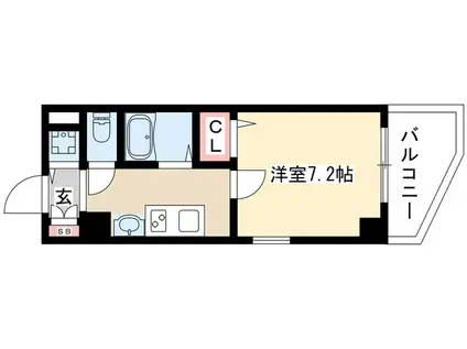ベレーサ金山(1K/2階)の間取り写真
