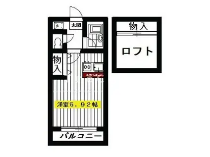 ロワジール貫井シー(ワンルーム/1階)の間取り写真