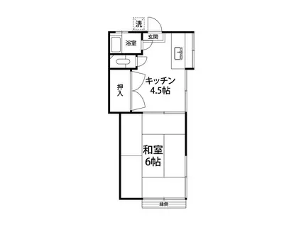 都荘(1DK/1階)の間取り写真