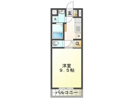 幸マンション(1K/3階)の間取り写真