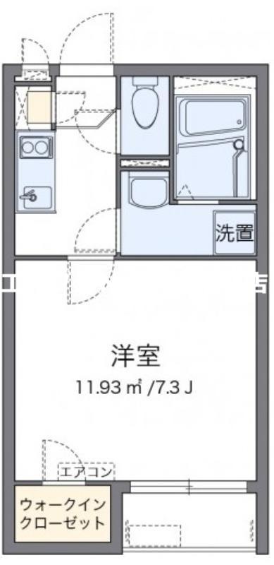クレイノ沖(1K/1階)の間取り写真
