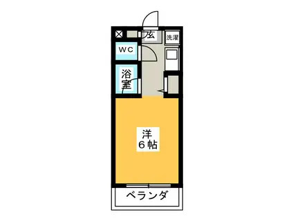 マンション セレス(ワンルーム/2階)の間取り写真