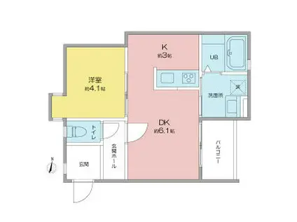 VILLA桜山(1LDK/2階)の間取り写真