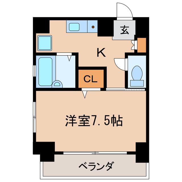 ANNEX・IZUMI(1K/4階)の間取り写真