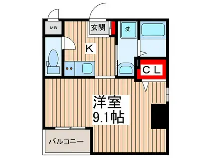 エスタート両国(1K/6階)の間取り写真