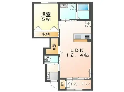 ジュアン(1LDK/1階)の間取り写真