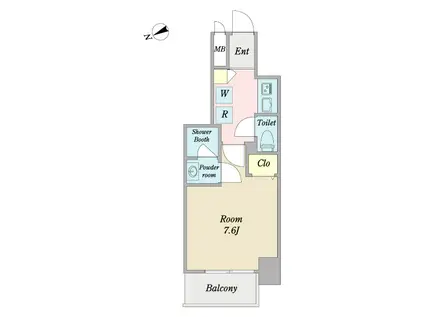 CINZA荒町(1K/4階)の間取り写真