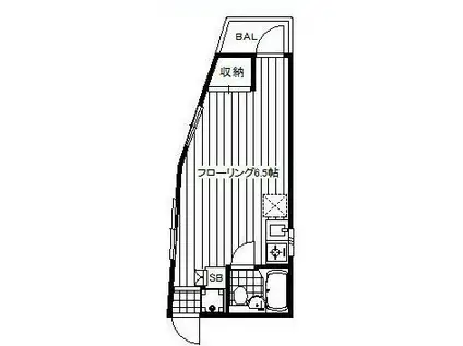 CASA-A(ワンルーム/3階)の間取り写真