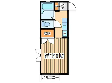 サンブランチコガネ(1K/2階)の間取り写真