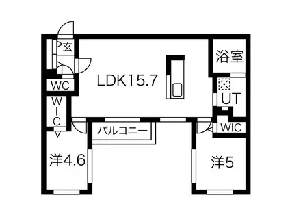 リベルタ澄川(2LDK/1階)の間取り写真
