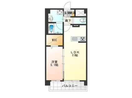 ラ・リヴィエール(1LDK/4階)の間取り写真