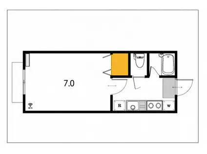 コーポブランシェA(1K/1階)の間取り写真