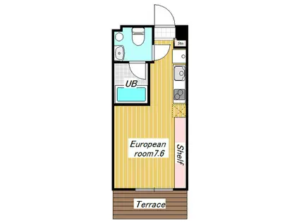 リエス船橋(ワンルーム/1階)の間取り写真