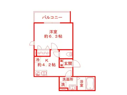 ミエーユ横濱元町(1K/3階)の間取り写真