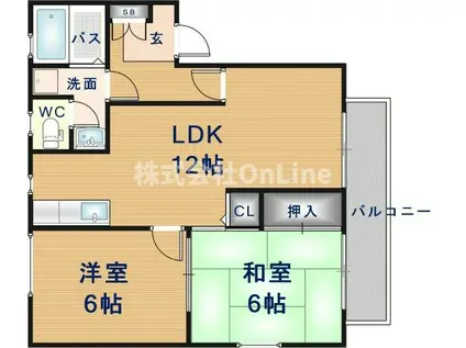 メゾン陽光II(2LDK/2階)の間取り写真