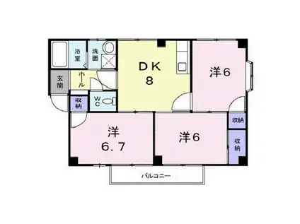 アイボリー(3DK/1階)の間取り写真