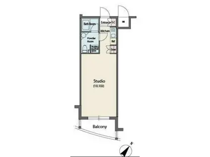 MFPR代々木タワー(ワンルーム/3階)の間取り写真
