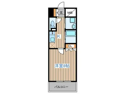 ディークレスト太子堂駅前イースト(1K/6階)の間取り写真