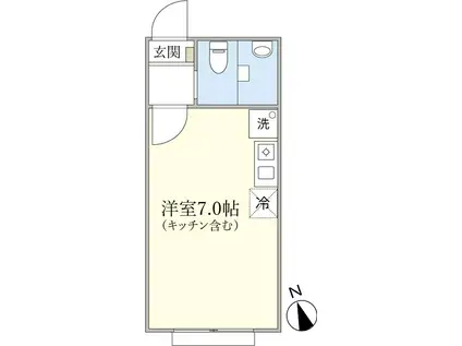 リベロ新江古田(ワンルーム/1階)の間取り写真