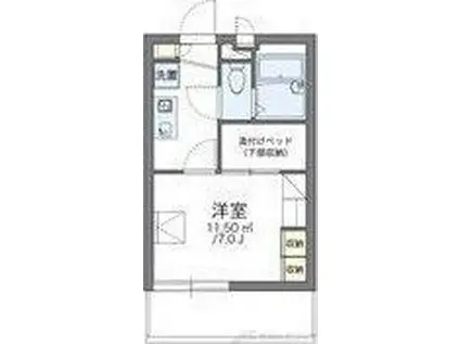 レオパレスプラスパ平田(1K/3階)の間取り写真
