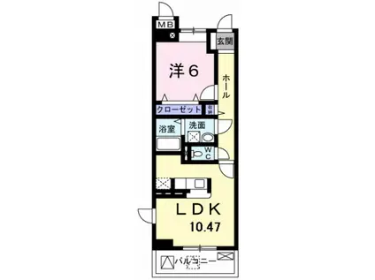 ベルエクセレント(1LDK/4階)の間取り写真
