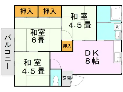 ライフステージ10(3DK/2階)の間取り写真