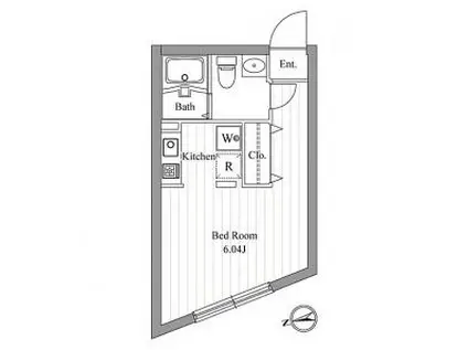 ゼスティ東新宿(1K/3階)の間取り写真