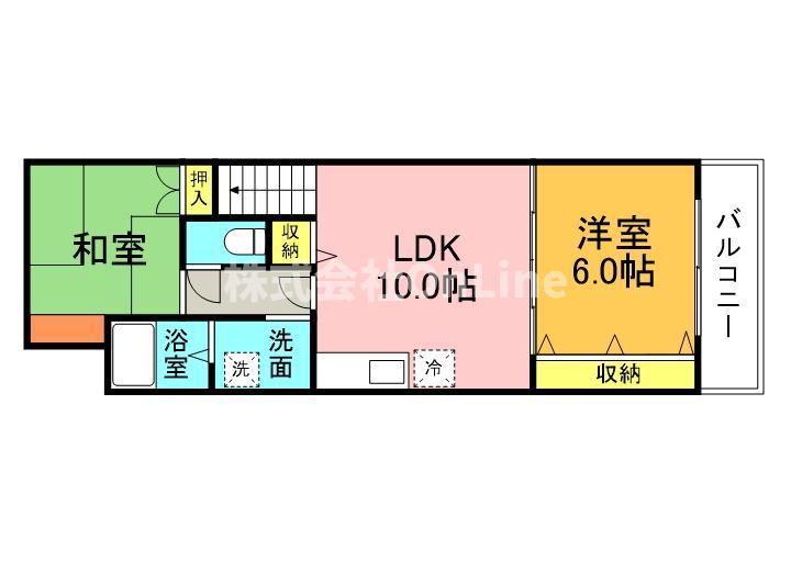 グリーンコートII番館(2LDK/2階)の間取り写真