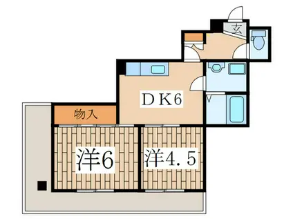 ヒューマンレジデンスII(2DK/4階)の間取り写真