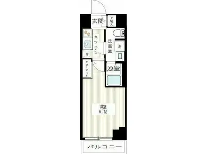 ARCOBALENO MUSASHIKOSUGI(1K/3階)の間取り写真