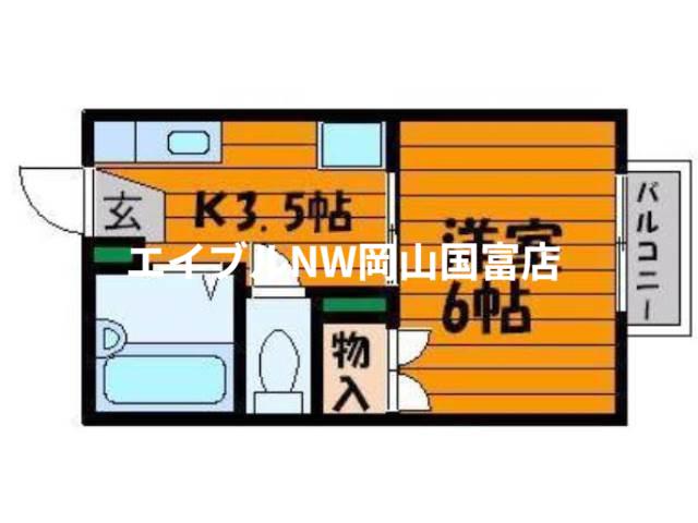 アルトハイデI(1K/1階)の間取り写真