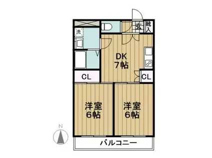 パラッツォ碑文谷(2DK/5階)の間取り写真