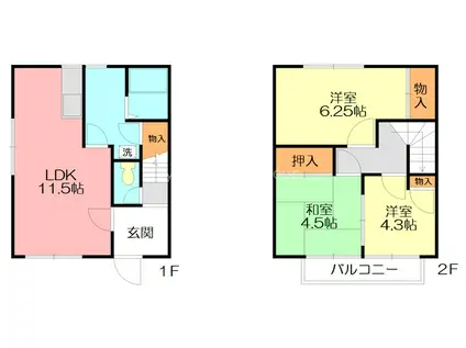 サンハイツイシイG(3LDK/2階)の間取り写真