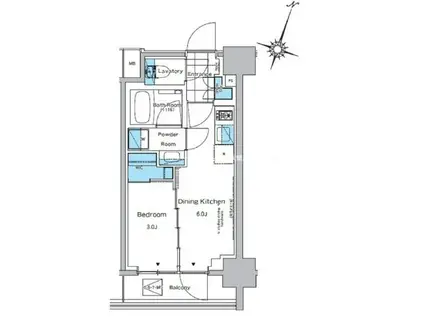 ルフォンプログレ神田プレミア(1DK/2階)の間取り写真