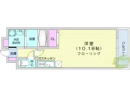 グラディオ・Ⅰ(ワンルーム/1階)の間取り写真