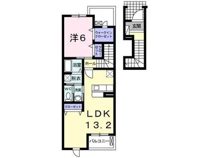 サンフィールド(1LDK/2階)の間取り写真