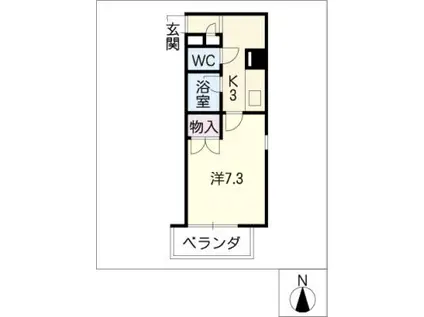 ウエスト花の木(1K/6階)の間取り写真