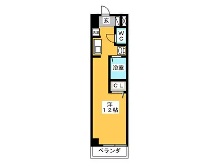 リアライズ徹明通(ワンルーム/2階)の間取り写真
