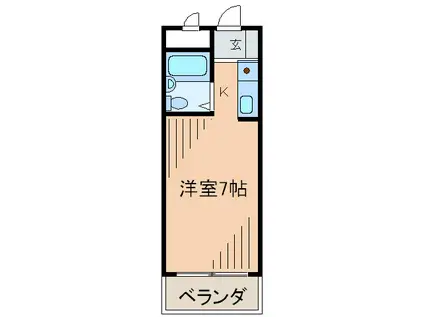 ハイム朝日(ワンルーム/3階)の間取り写真