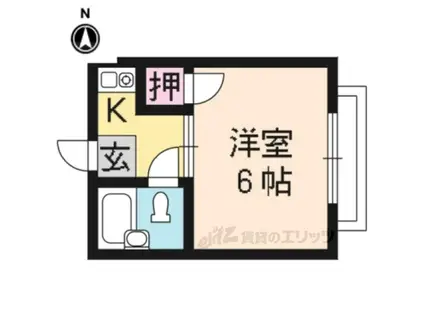 ニューハイツ橋(1K/1階)の間取り写真
