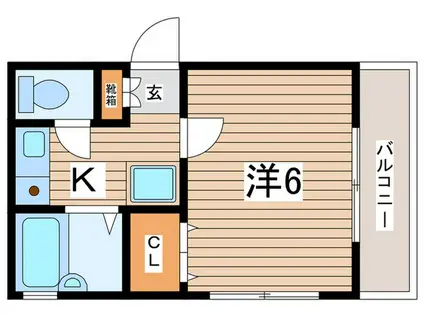 グランドソレイユ(1K/2階)の間取り写真