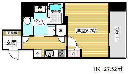 アドバンス神戸アルティス(1K/2階)の間取り写真